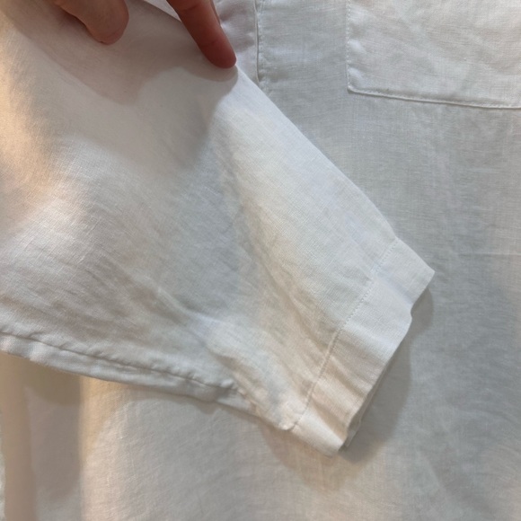 J. Jill Love Linen 100% Linen Tunic Blouse Size XL Petite Cottage Nautical Beach - Picture 6 of 10